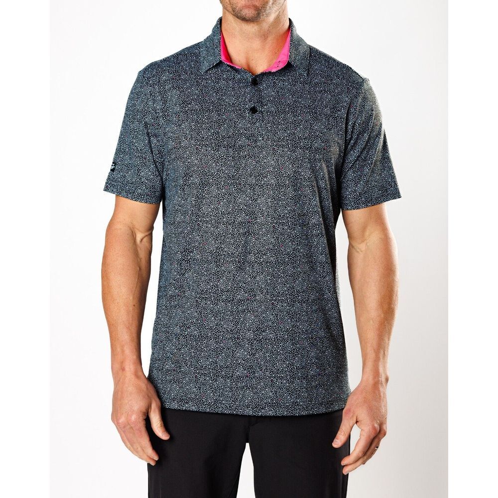 Sunday Swagger‎ Paint Static Short Sleeve Polo Shirt Men Sz 3XL NEW
